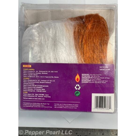 Sports FANatics Wig Burnt Orange White Football Game Stadium Costume Halloween - Picture 2 of 3